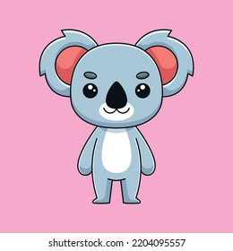 Cute Koala Cartoon Doodle Art Hand Drawn Concept Vector Kawaii Icon Illustration