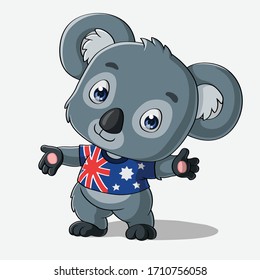 Cute koala cartoon, hand drawn