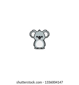 Cute koala cartoon icon, vector illustration