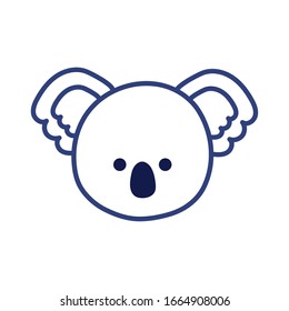 Cute koala cartoon line style icon design, Animal zoo life nature character childhood and adorable theme Vector illustration