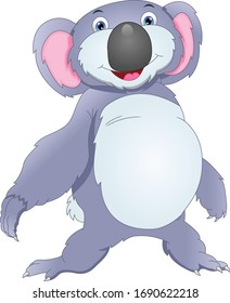 cute koala cartoon on a white background