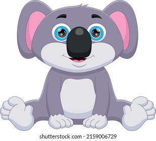 cute koala cartoon on white background