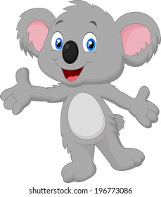 Cute koala cartoon posing