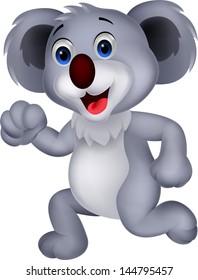 Cute koala cartoon running