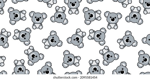 Cute koala cartoon seamless pattern, vector illustration
