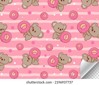 cute koala cartoon seamless pattern adorable animal character sticker fabric design