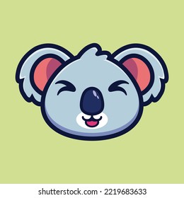 Cute Koala Cartoon Vector Icon Illustration. Flat Cartoon Style