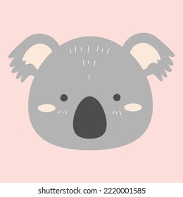 Ilustración del icono del vector de dibujos animados de Koala. Estilo de dibujo plano