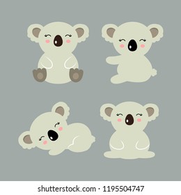 Cute Koala Cartoon. Vector Illustration