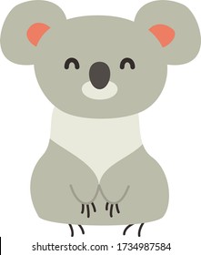 Cute Koala Cartoon, Vector illustration Koala on a white background. Drawing for children