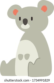 Cute Koala Cartoon, Vector illustration Koala on a white background. Drawing for children