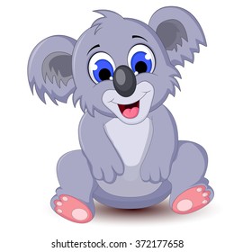 Cute Koala Cartoon Waving Stock Vector (Royalty Free) 372177658 ...