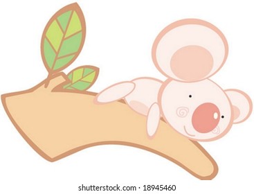 Cute Koala Character isolated on white background