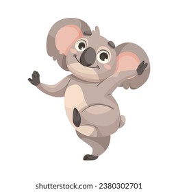 Cute Koala Charakter mit großen Ohren und Nase genießen Vektorgrafik