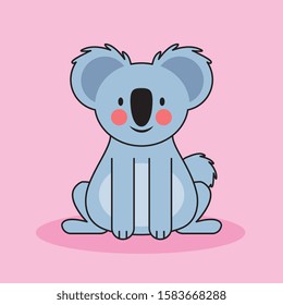 cute koala character over pink background. vector illustration