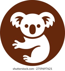 Cute koala in circle logo
