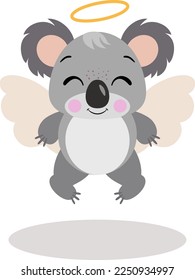 Cute koala cupid valentine angel