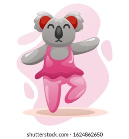 CUTE KOALA DANCING CARTOON VECTOR