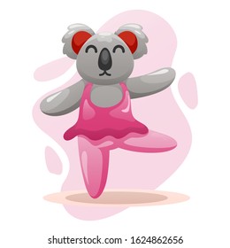 CUTE KOALA DANCING CARTOON VECTOR