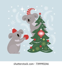 Immagini Koala Natale.Koala Christmas Immagini Foto Stock E Grafica Vettoriale Shutterstock