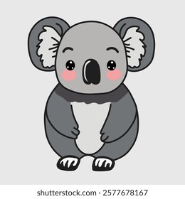 Cute Koala doodle illustration cartoon outline