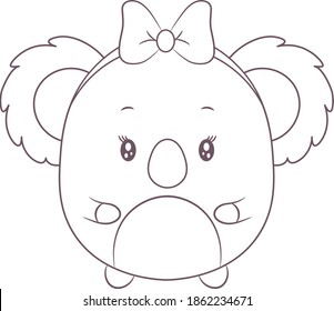 cute koala drawing sketch for coloring