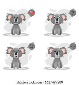 Cute koala emoticon cartoon vector