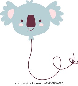 Cute Koala Face Balloon Vector Illustration