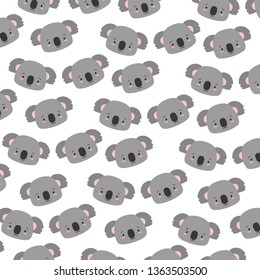 cute koala face cartoon background