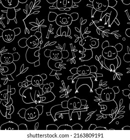 Cute Koala Family. Seamless Pattern for your design