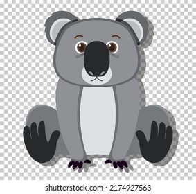 Cute koala en ilustración de estilo de caricatura plana
