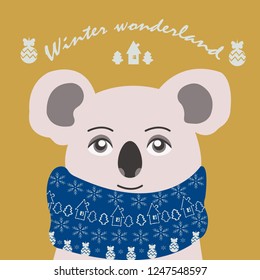 Cute koala  in flat style for decorative aims