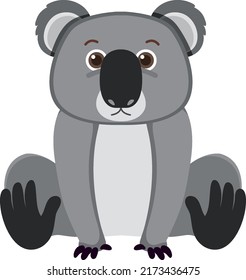 Cute koala en ilustración de estilo plano