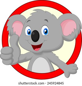 Cute koala giving thumb up