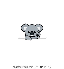 Cute koala giving thumbs up, vector illustration