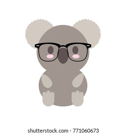 cute koala with glasses