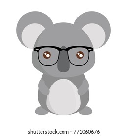 cute koala with glasses