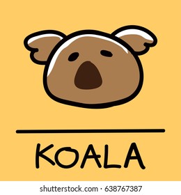 Cute Koala hand-drawn style,drawing,hand drawn vector illustration.