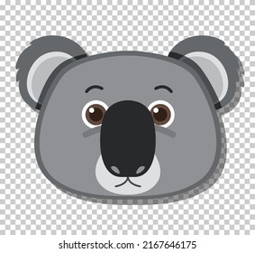 Cabeza de cute koala en ilustración de estilo de caricatura plana