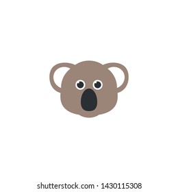 cute koala head icon on a white background