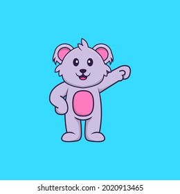 Cute koala hero. Animal cartoon concept isolated. Can used for t-shirt, greeting card, invitation card or mascot.