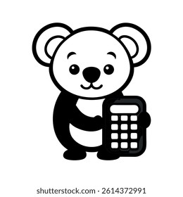 Cute Koala Holding a Calculator, Perfect for Educational Resources