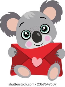 Cute koala mit Briefumschlag