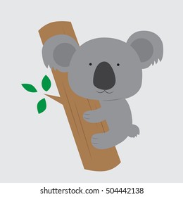 Cute Koala hugging a tree vector stock