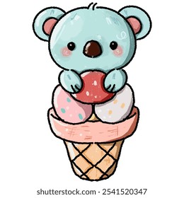 Cute Koala Ice Cream Delight Art