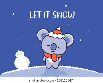 cute koala illustration for christmas 