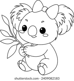 Cute Koala Illustrationsseite für Kinder