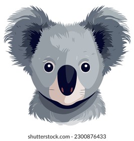 Ilustración de koala corta aislada sobre blanco