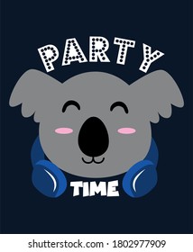 Cute koala illustration, for print on tee and poster