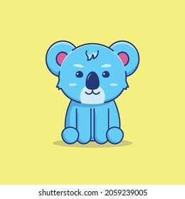 Cute koala illustration sitting and smiling